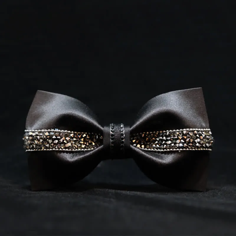 Men's Sea Of Stars Black Rhinestone Bow Tie