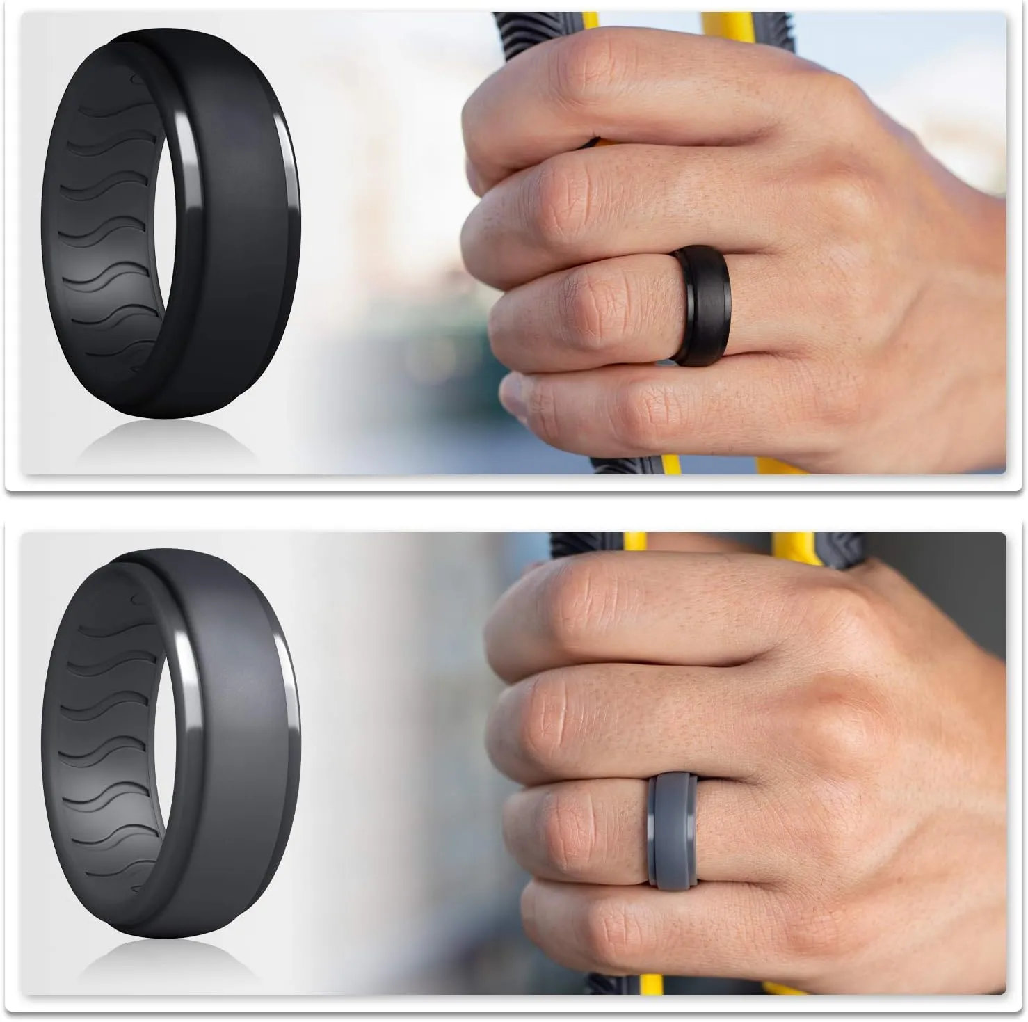 Mens Silicone Wedding Band - Rubber Wedding Rings, Silicone Wedding Band