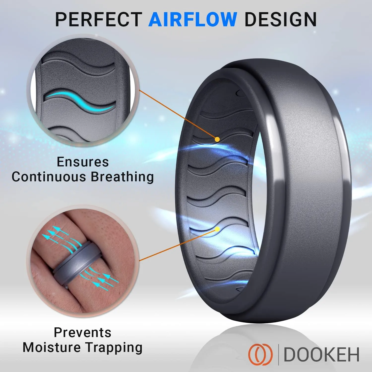 Mens Silicone Wedding Band - Rubber Wedding Rings, Silicone Wedding Band
