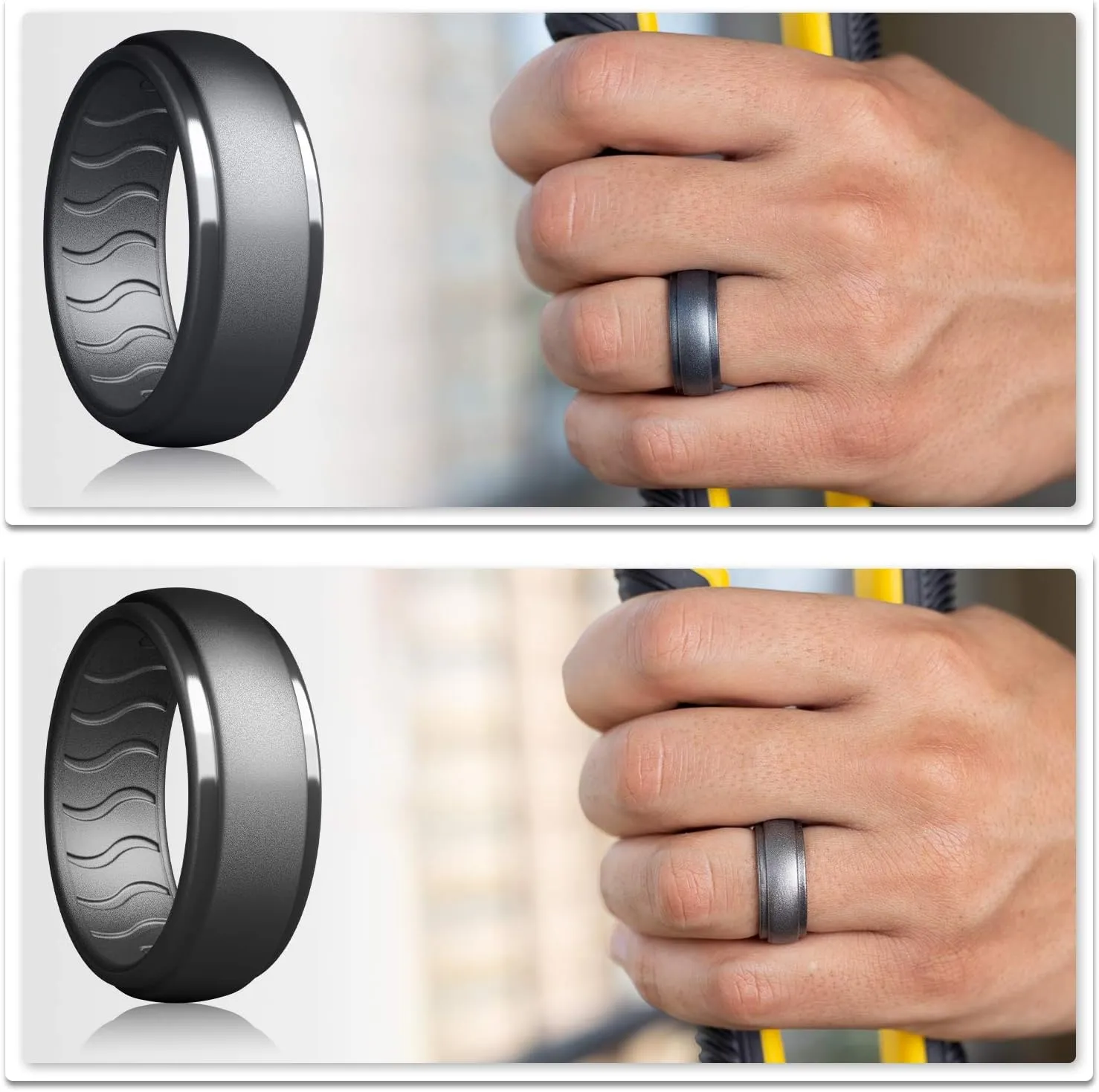 Mens Silicone Wedding Band - Rubber Wedding Rings, Silicone Wedding Band