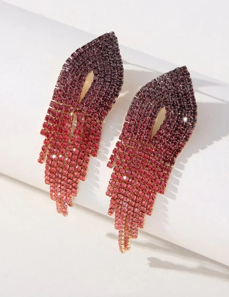 Nuance Pink Ombre Fringe Earrings