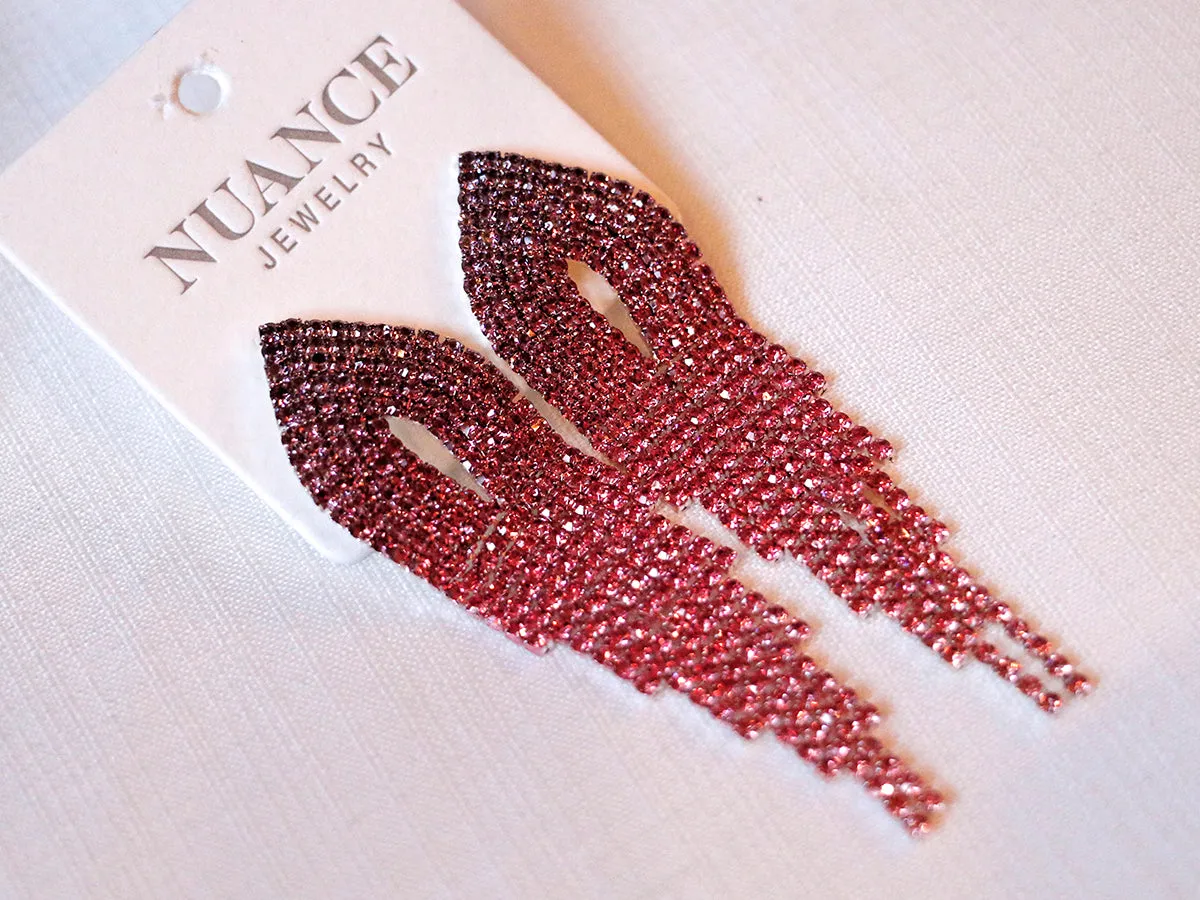 Nuance Pink Ombre Fringe Earrings