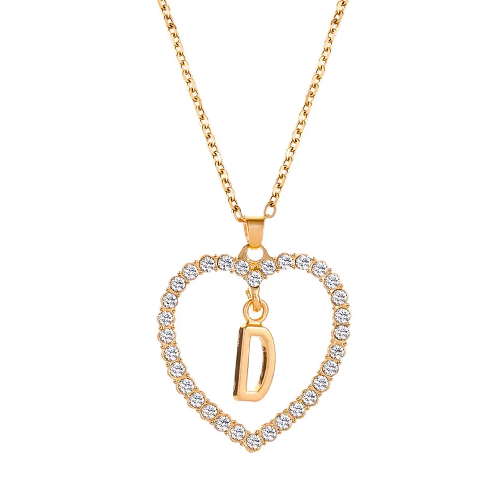 Open Heart with Initial Necklace