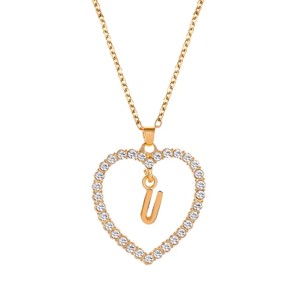 Open Heart with Initial Necklace