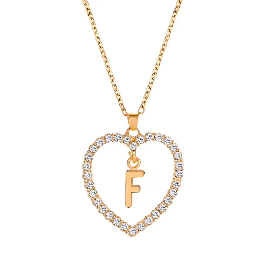 Open Heart with Initial Necklace