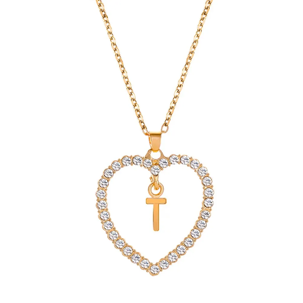 Open Heart with Initial Necklace