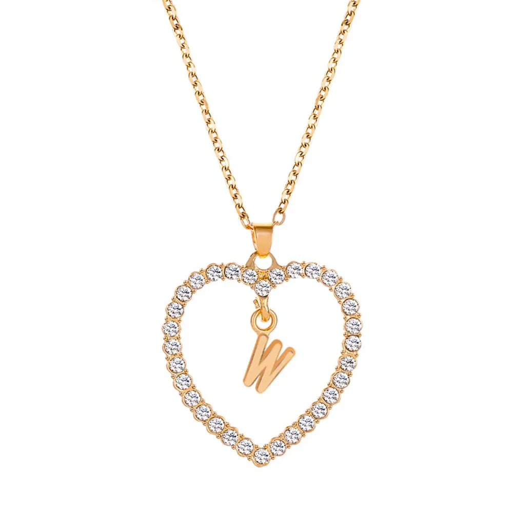 Open Heart with Initial Necklace