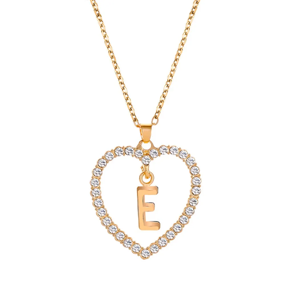 Open Heart with Initial Necklace
