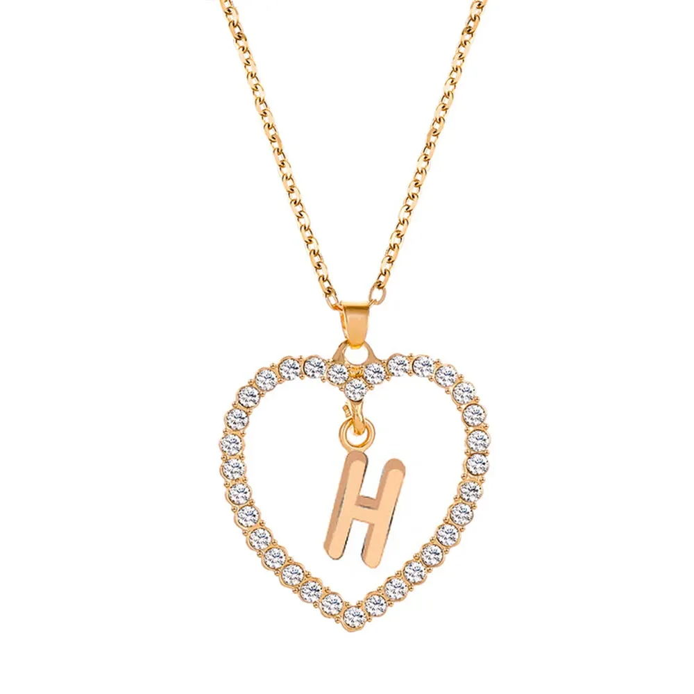 Open Heart with Initial Necklace