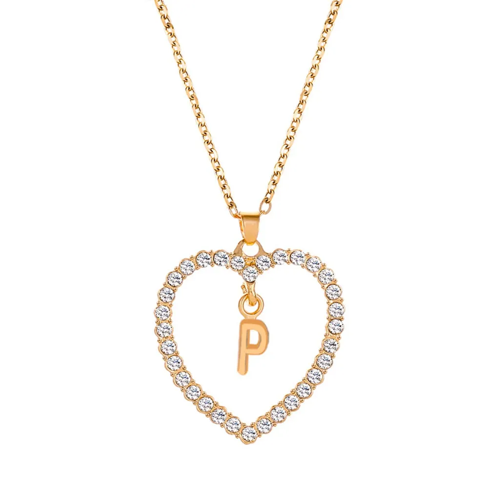 Open Heart with Initial Necklace
