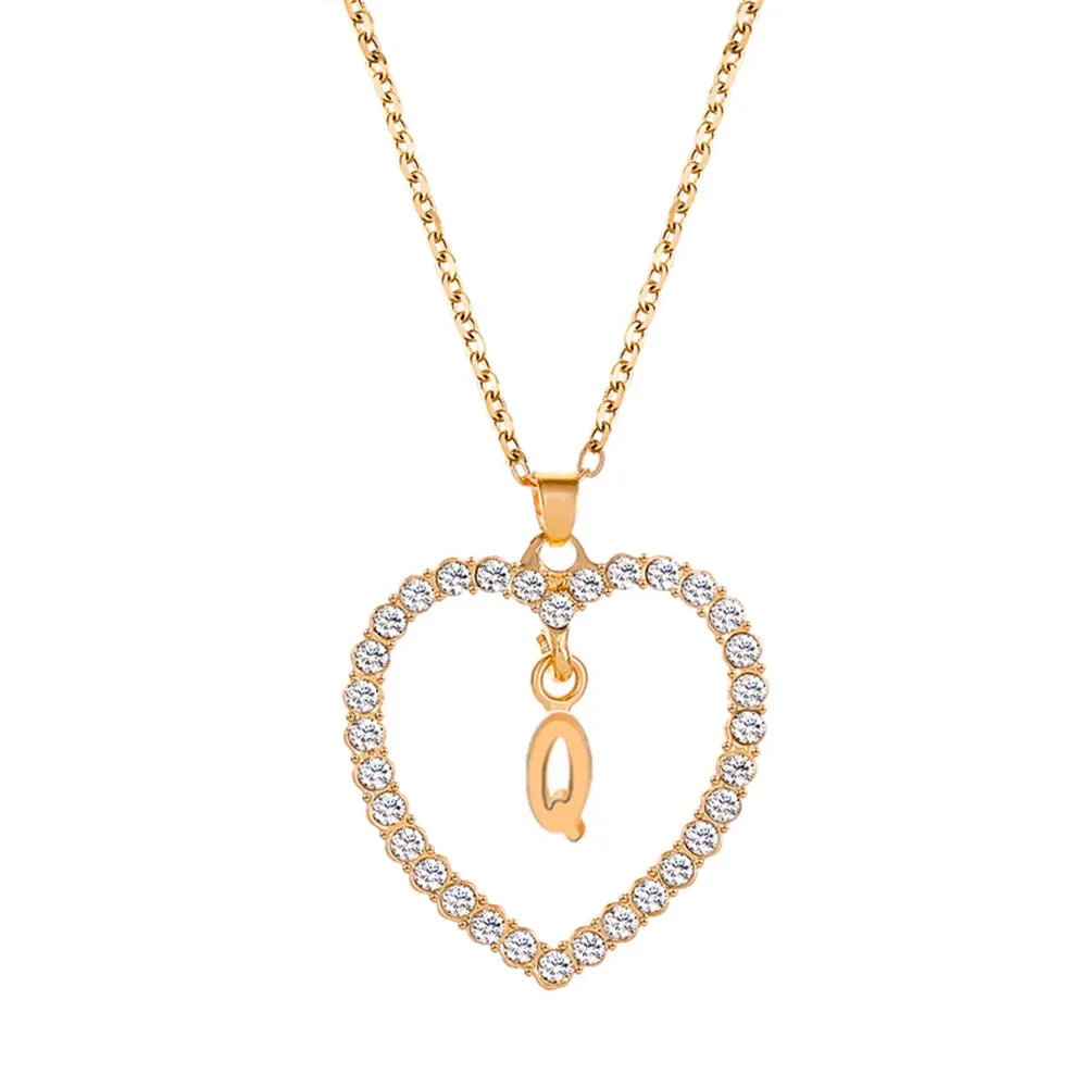 Open Heart with Initial Necklace