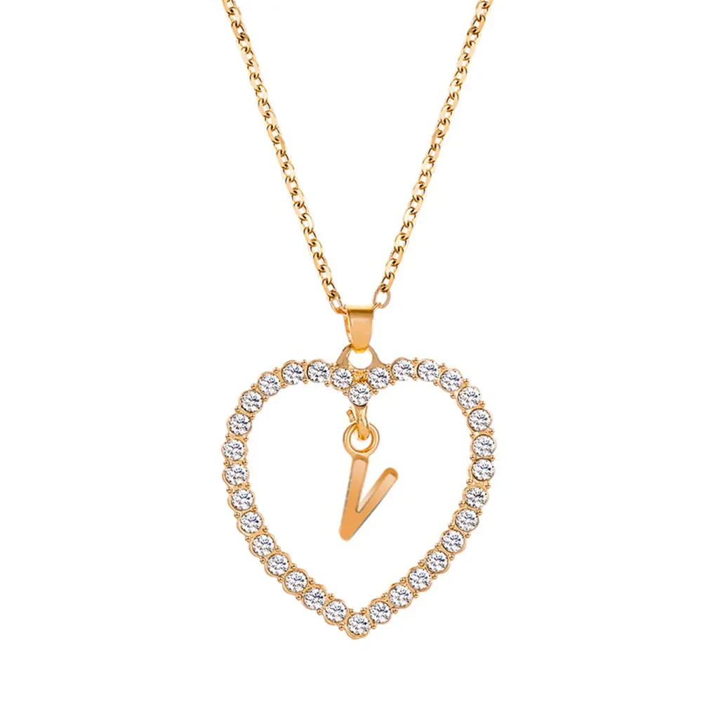 Open Heart with Initial Necklace