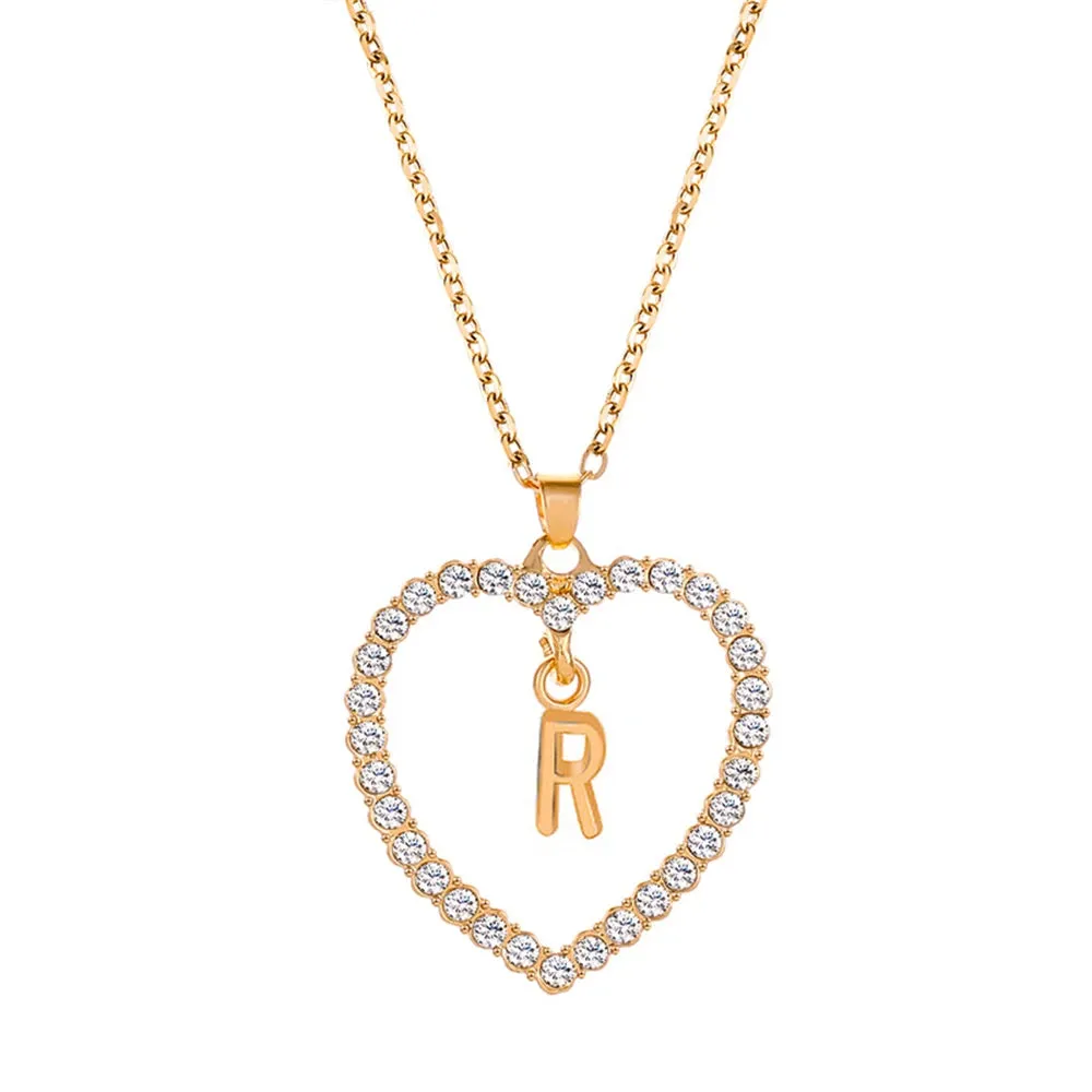 Open Heart with Initial Necklace