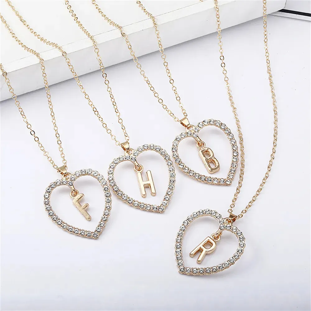 Open Heart with Initial Necklace
