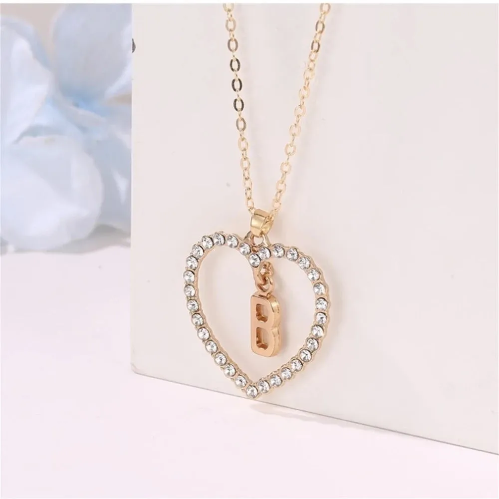 Open Heart with Initial Necklace