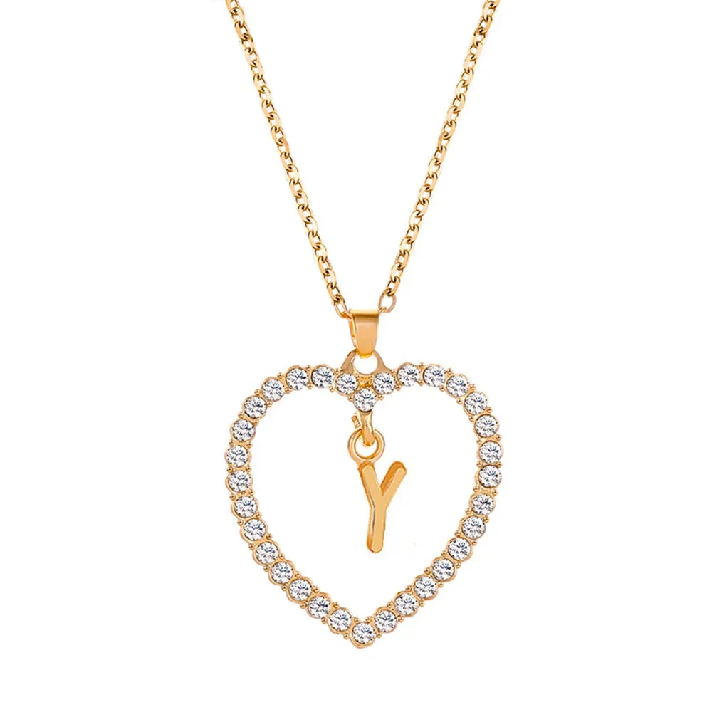 Open Heart with Initial Necklace