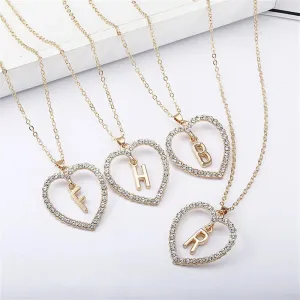 Open Heart with Initial Necklace