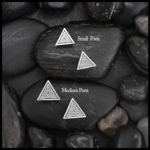 Ornate Triangle Celtic Knot Post Earrings