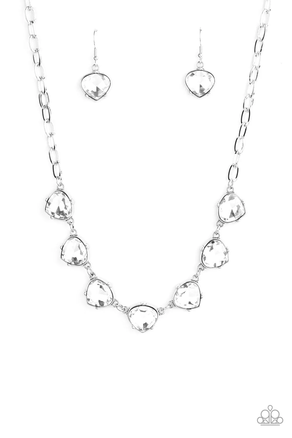 Paparazzi Star Quality Sparkle White Necklace Set