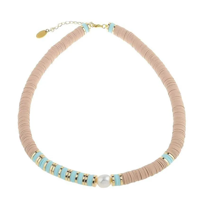 Pearl Neutral Rubber Pukka Necklace