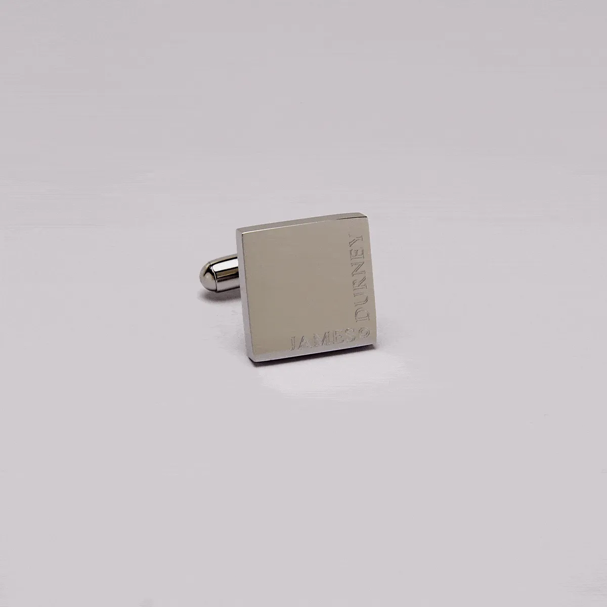 Personalised Engraved Full Name Square Silver Cufflinks