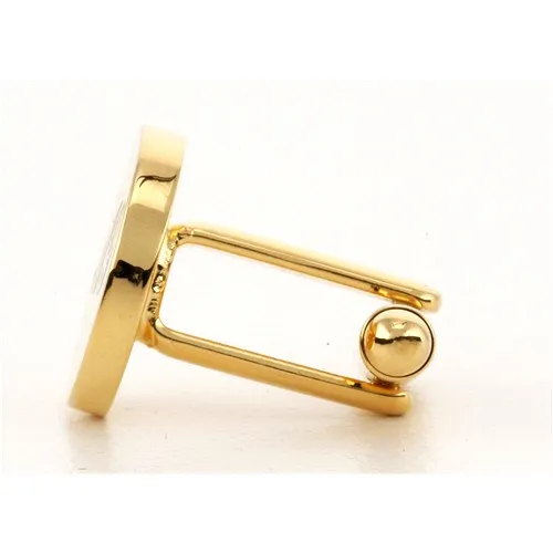 Personalised Engraved Round Gold Cufflinks