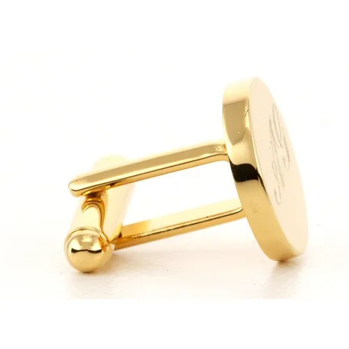 Personalised Engraved Round Gold Cufflinks