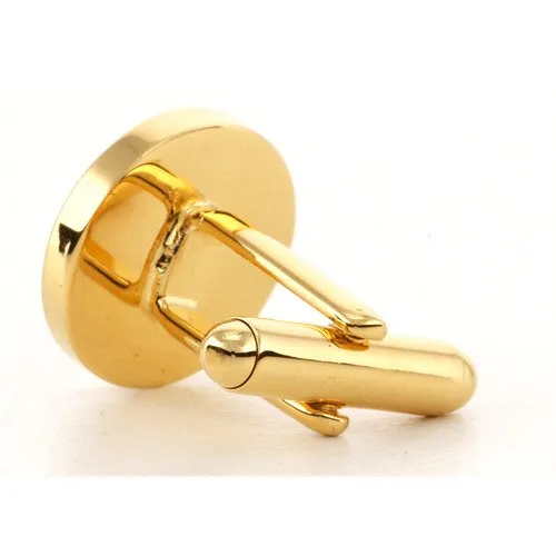 Personalised Engraved Round Gold Cufflinks