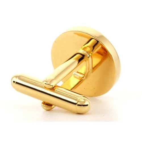 Personalised Engraved Round Gold Cufflinks