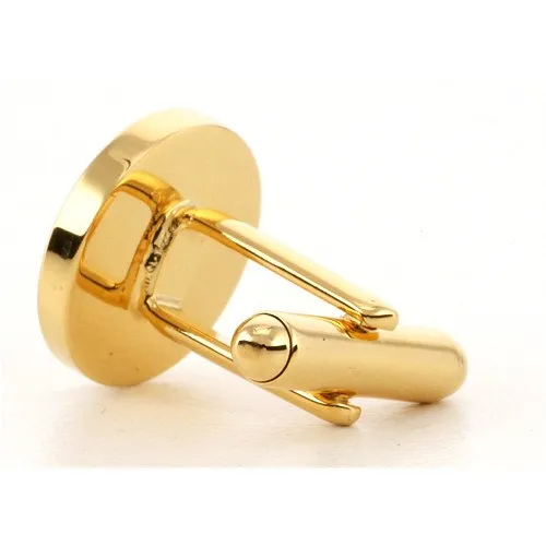 Personalised Engraved Round Gold Cufflinks