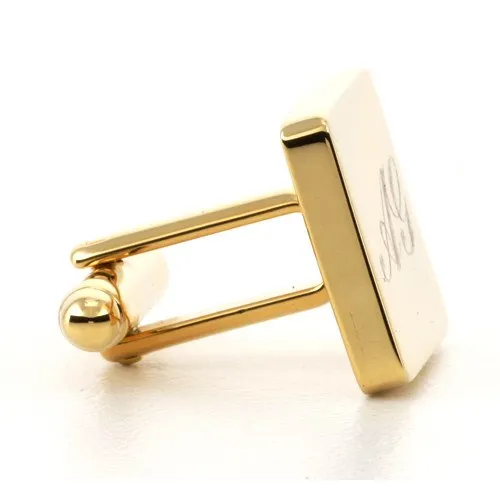 Personalised Engraved Square Gold Cufflinks