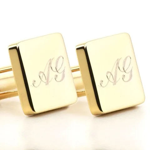 Personalised Engraved Square Gold Cufflinks