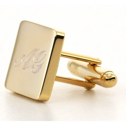 Personalised Engraved Square Gold Cufflinks