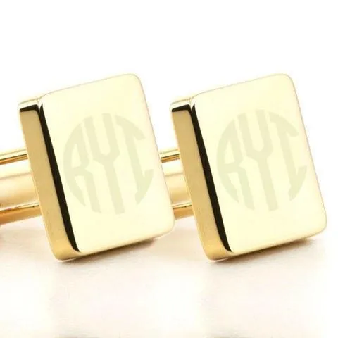 Personalised Engraved Square Gold Cufflinks