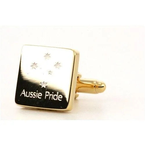 Personalised Engraved Square Gold Cufflinks