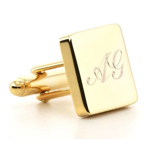 Personalised Engraved Square Gold Cufflinks