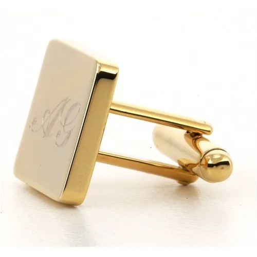 Personalised Engraved Square Gold Cufflinks