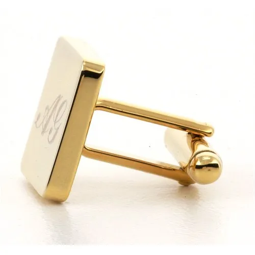 Personalised Engraved Square Gold Cufflinks