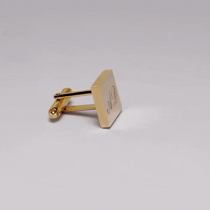 Personalised Engraved Square Gold Cufflinks