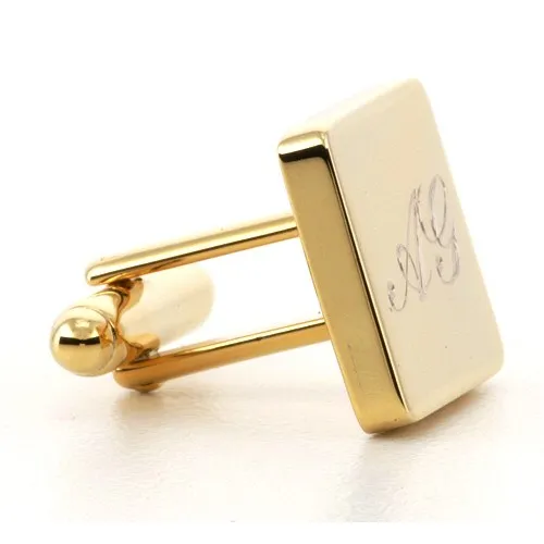 Personalised Engraved Square Gold Cufflinks