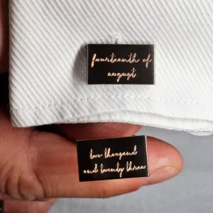 Personalised Rectangular Written Date Cufflinks