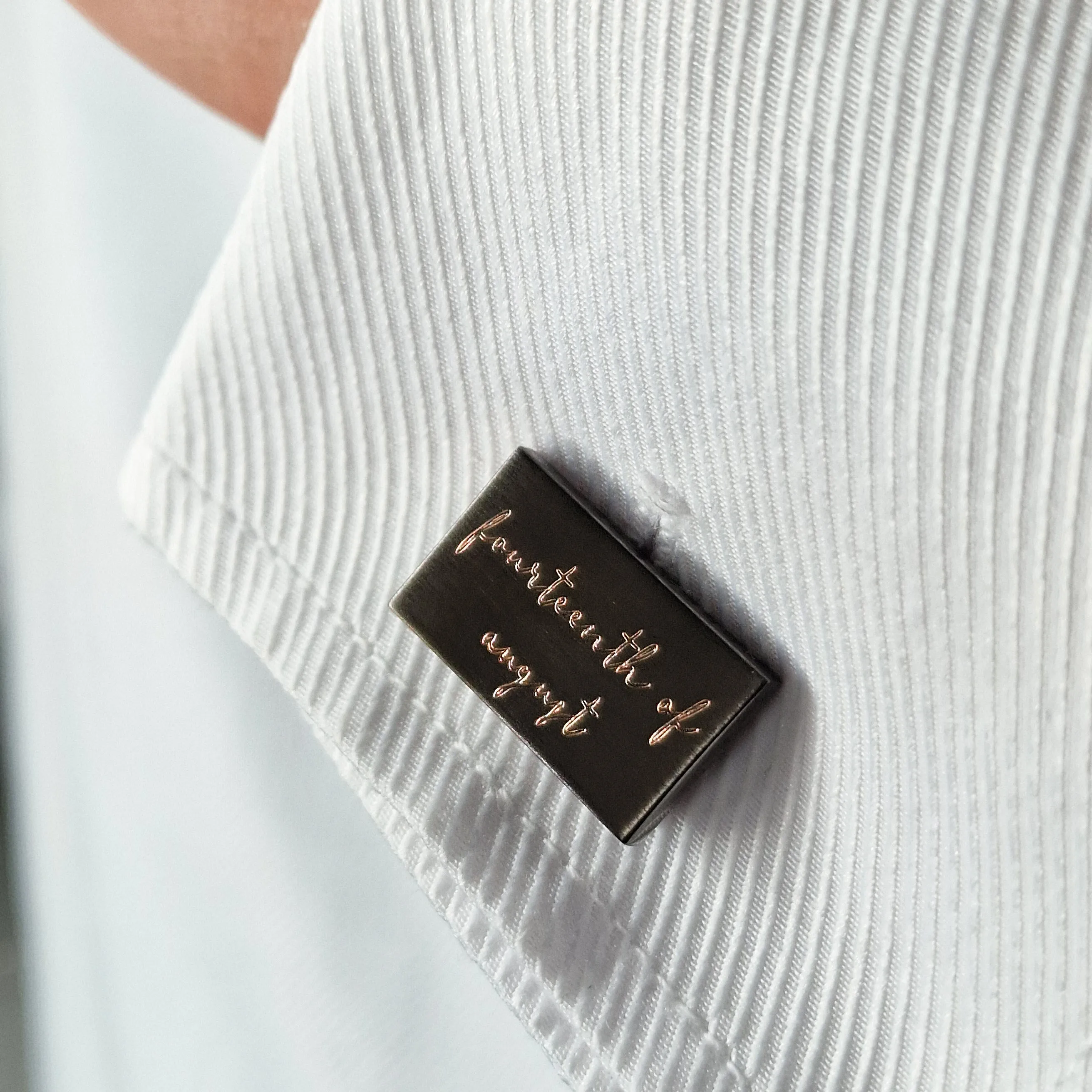Personalised Rectangular Written Date Cufflinks