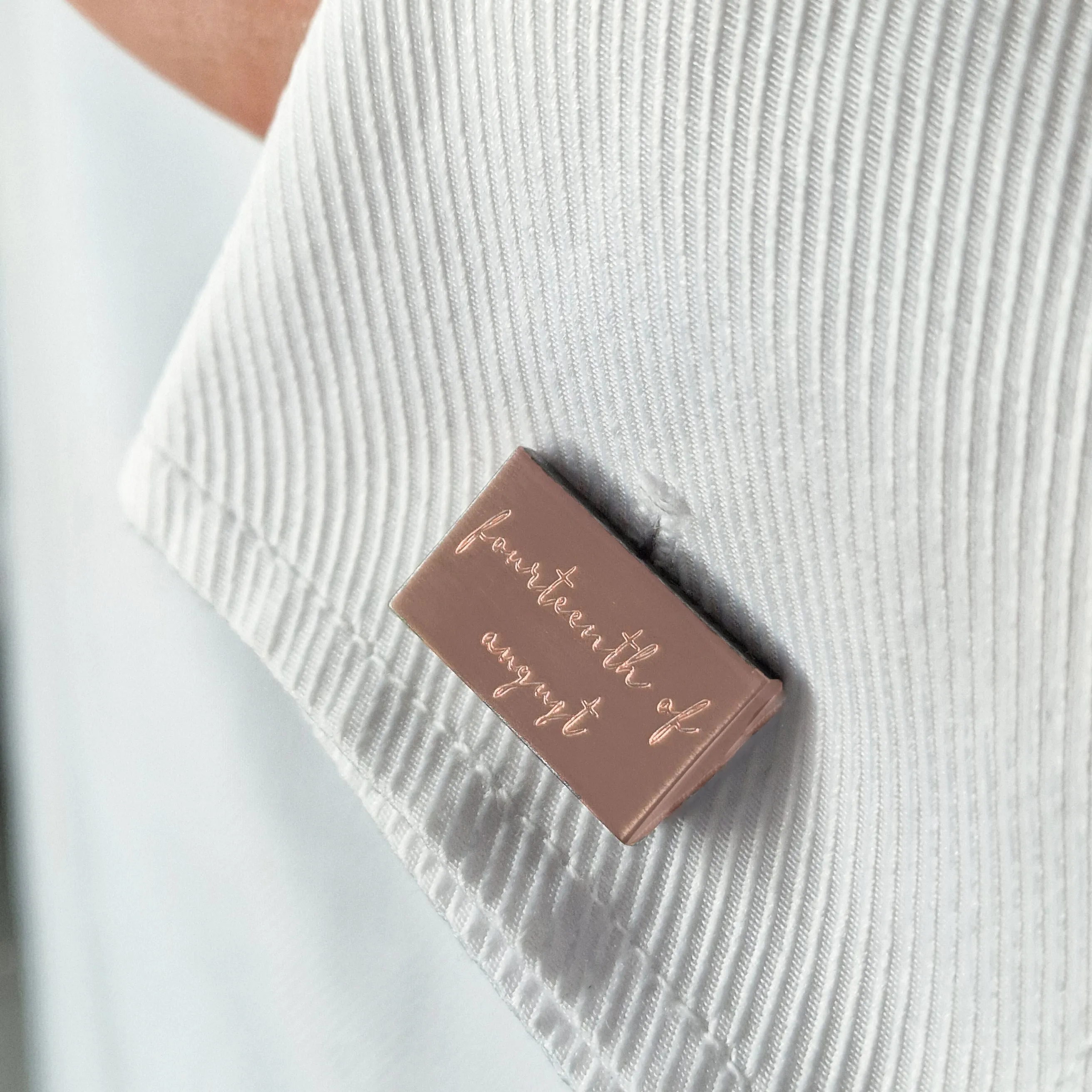 Personalised Rectangular Written Date Cufflinks