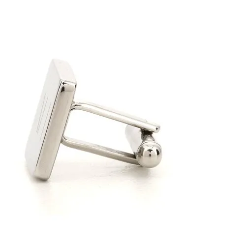 Personalised Silver Engraved Square Cufflinks