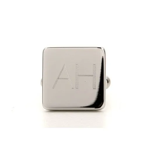 Personalised Silver Engraved Square Cufflinks