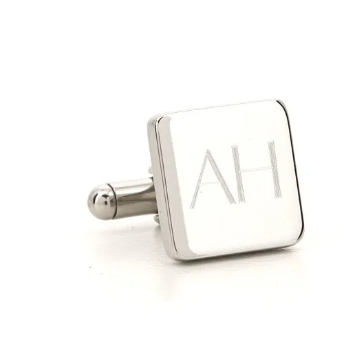 Personalised Silver Engraved Square Cufflinks