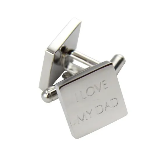 Personalised Silver Engraved Square Cufflinks