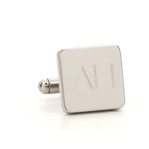 Personalised Silver Engraved Square Cufflinks