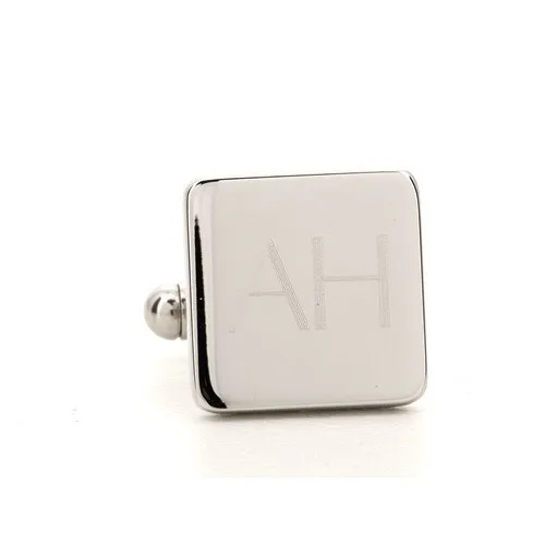 Personalised Silver Engraved Square Cufflinks