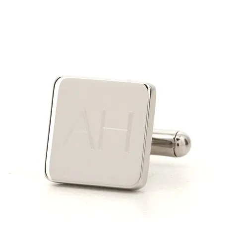Personalised Silver Engraved Square Cufflinks